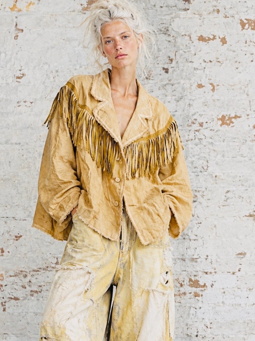 Ann Carson fringed linen jacket